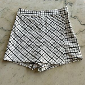 Garage brand, plaid skort, Black and white, P/S